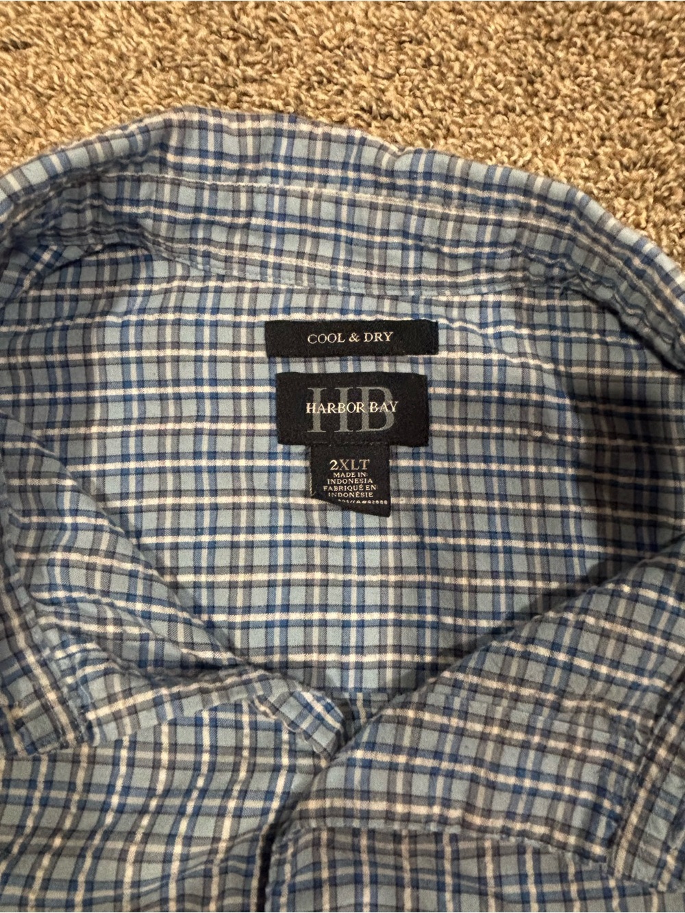 Harbor Bay Blue Plaid Button-Down Shirt